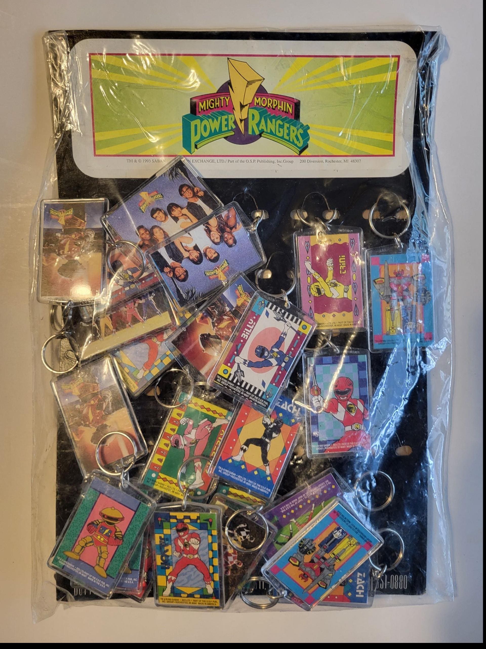 Vintage 1993 Mighty Morphin Power Rangers Keychain Display Set (sealed ...