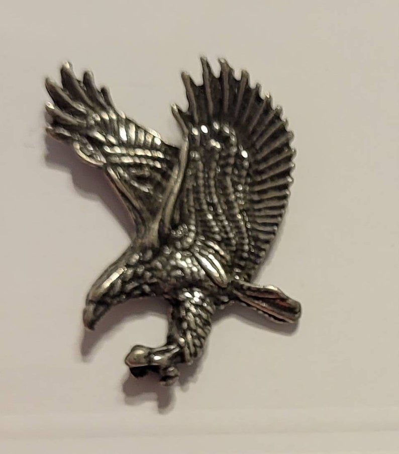 Vintage Enamel Pins // Set of 4 // Bald Eagle Lapel Pins // Motorcycle