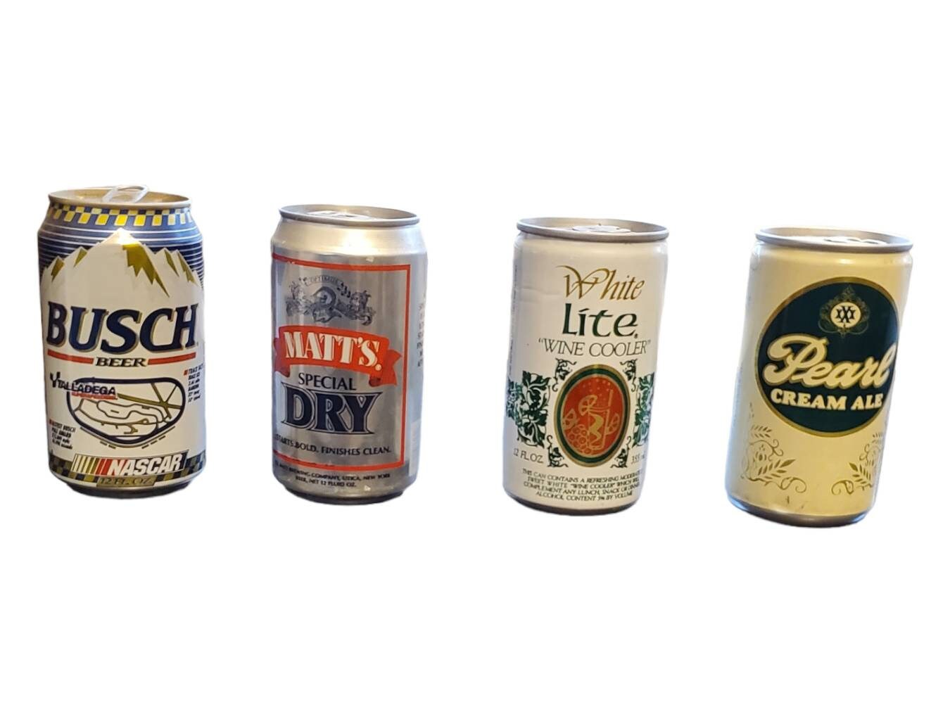 Vintage Beer Can Lot // Lot of 4 // Rusty Dusty Old Cans // Decor Mancave  // Busch Beer Matt's Special Dry White Lite Wine Cooler Pearl 192 -   Canada