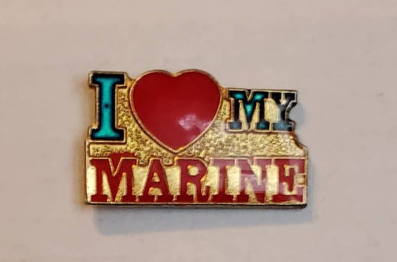 Vintage Enamel Pins // I love my Marine // Americ… - image 3