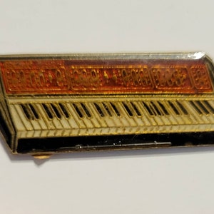 Vintage Enamel Music Pins // 1 comes in set // Crunar keyboard // Harmonium Piano // True Vintage Metal pins // NOS VTG Rare 70s 80s 90s