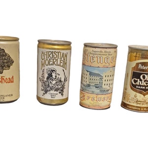 Vintage Beer Can Lot // lot of 4 // rusty dusty old cans // decor mancave // Lionshead Pilsner Christian Moerlein Stenger Old Chicago 176