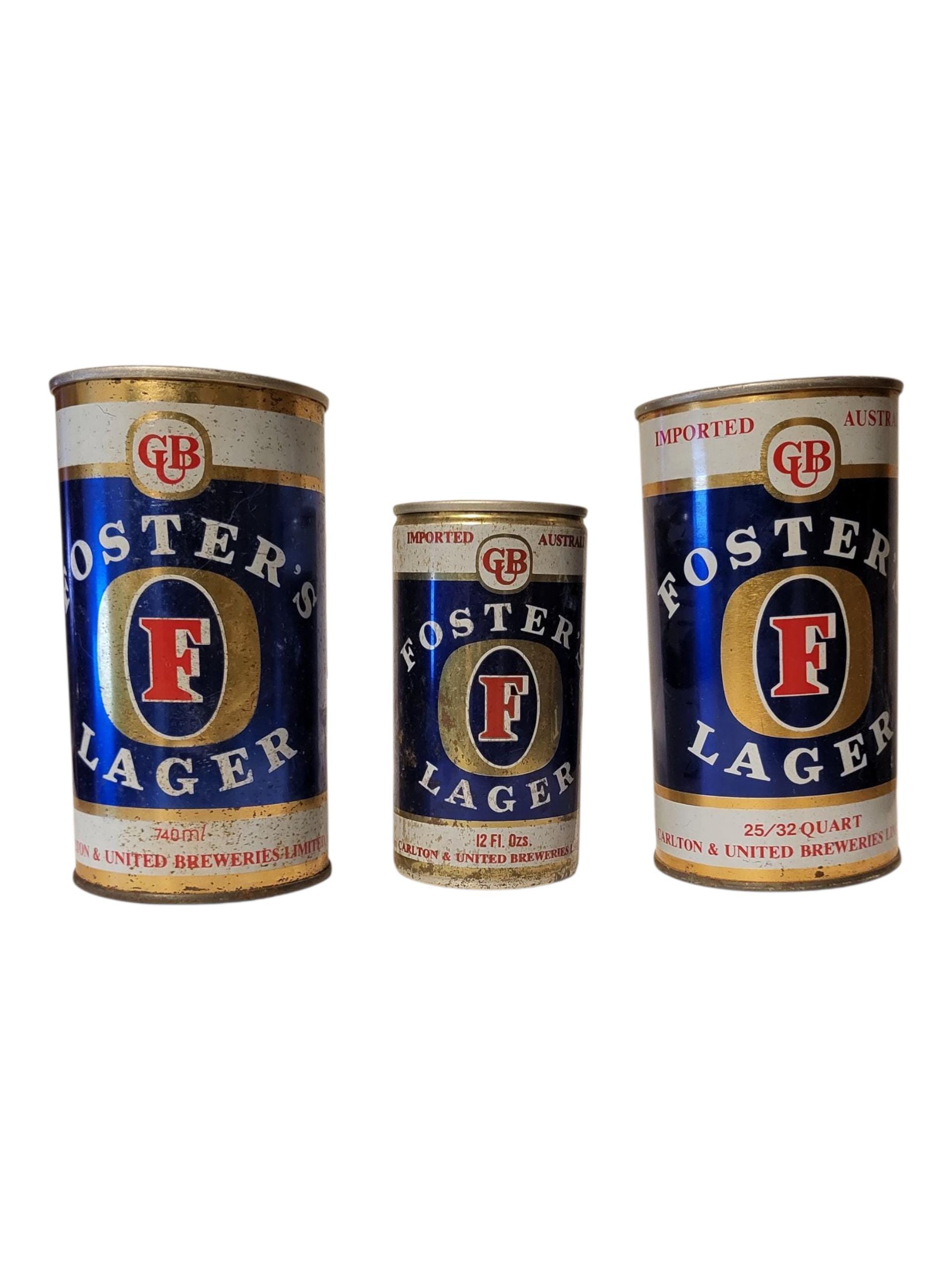 ヴィンテージ フォスターズ ラガービール缶トリオ – 12オンス、340ml 