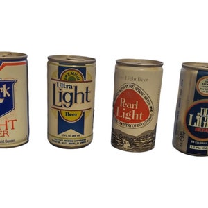Vintage Beer Can Lot // lot of 4 // rusty dusty old cans // decor mancave // Mark V Premium Ultra light beer Pearl Light Dixie Light 165