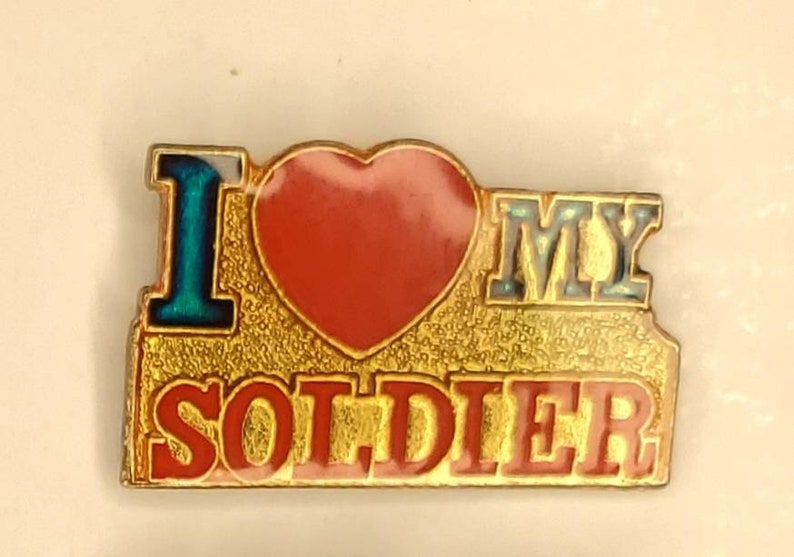 Vintage Enamel Pins // I Love My Soldier // Airborne // United States ...