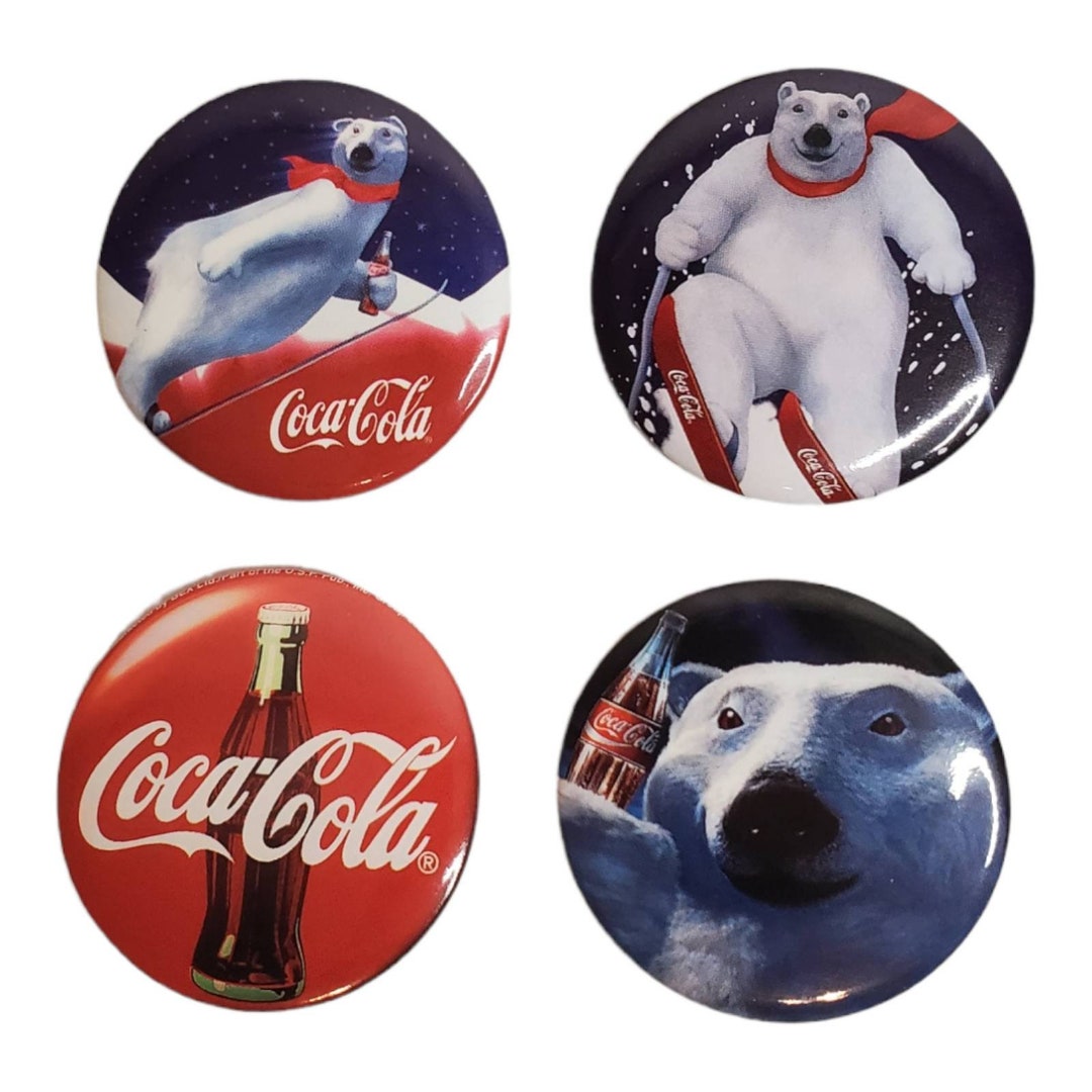 Vintage Pin Backs - Buttons // Coca-cola Pin Back Buttons // Coke Polar ...