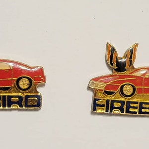 Vintage Enamel Pins // Set of 2 // Classic Pontiac Firebird vintage Cars GM // Classic Car deadstock // Rare Retro Metal pins // NOS VTG