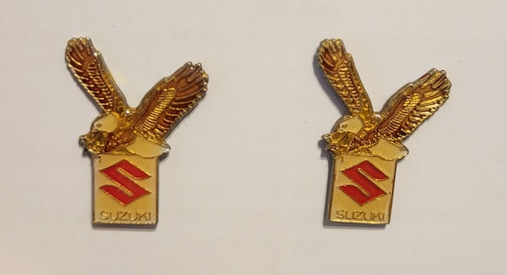 Vintage Suzuki Enamel Pins // Motorcycle Biker //… - image 1