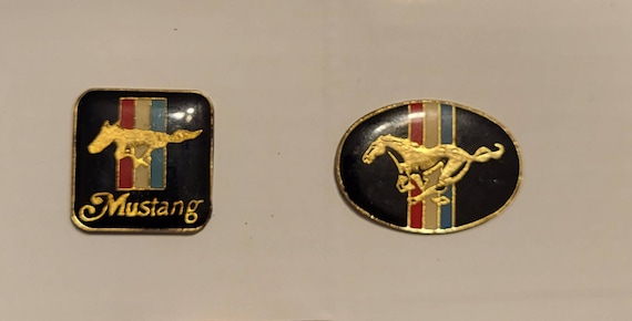 Vintage Enamel Pins // Set of 2 //  Classic Musta… - image 1
