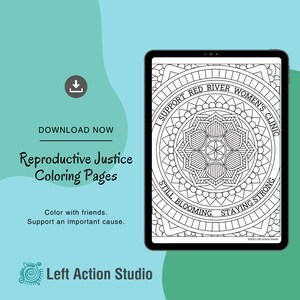 Support Red River Women's Clinic Printable Coloring Page for Adults who care about Reproductive Justice ND Minnesota. INSTANT DOWNLOAD