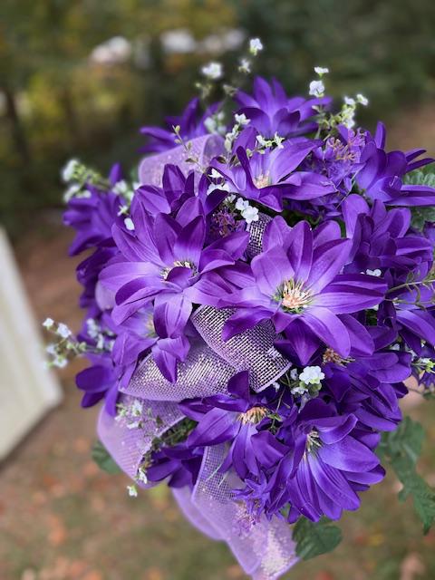 Dark Purple Dahlia Mausoleum Cemetery flower - Thumbnail 2