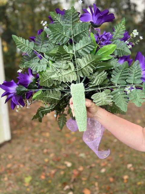 Dark Purple Dahlia Mausoleum Cemetery flower - Thumbnail 3