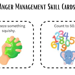Anger Management Geschicklichkeitskarten für Kinder.