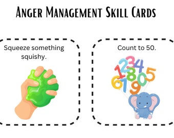 Anger Management Geschicklichkeitskarten für Kinder.