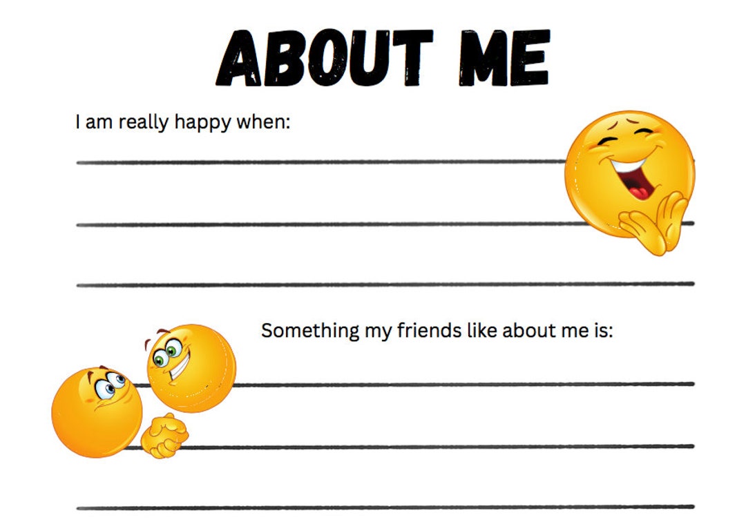 Self Esteem Worksheet for Kids - Etsy