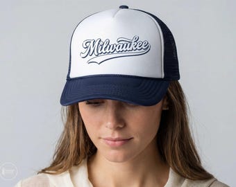 Milwaukee Baseball Trucker Hat - Retro Foam Front Snapback | Vintage-Style Mesh Back Cap | Unisex Adjustable Game Day Hat