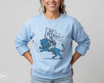 Detroit Football Vintage Style Sweatshirt - Game Day Crewneck