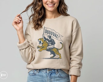 Vintage Style Jacksonville Fan Sweatshirt - Duval County Football Crewneck