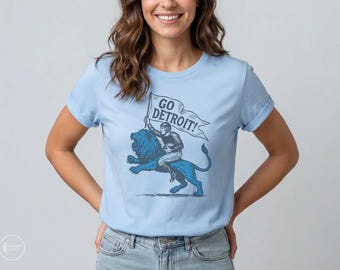 Detroit Football Vintage Style Fan T-Shirt - Lightweight Comfort, GameDay Apparel