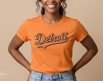 Detroit Baseball Fan GameDay Shirt, Minimal Vintage Style, Men's and Women's XS-3XL, Gift, Soft, Lightweight