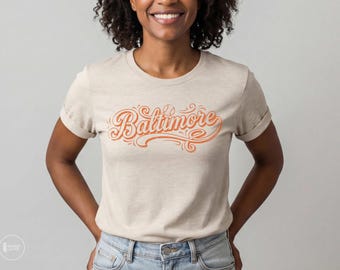 Baltimore Baseball Fan GameDay Shirt, Vintage Letters, Men's and Women's XS-3XL, Gift, Soft, Lightweight