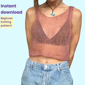 Knitting Pattern: Mohair Silk Mesh/sheer Long Sleeve Top for Knitting Pattern: Mohair Silk Mesh/sheer Long Sleeve Top for