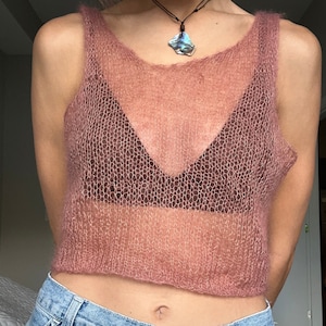 Mohair Silk Knit Crop Top Pattern: Beginner Friendly (PDF Pattern)