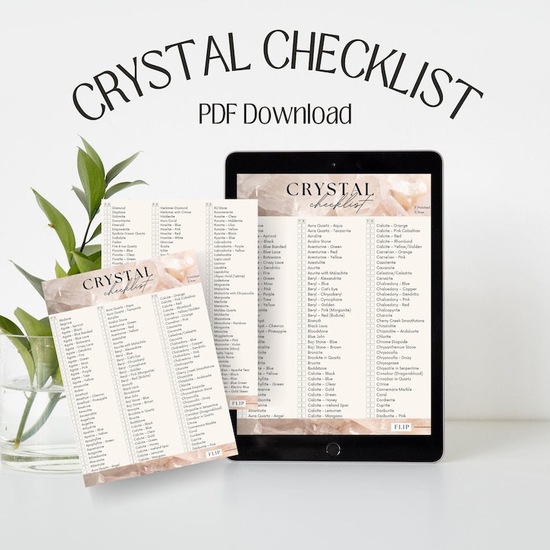 The Crystal Checklist showcased on an ipad to show versatility.