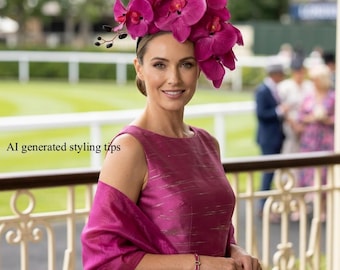Melbourne Cup Fuchsia Orchid Fascinator Headband Wedding Headpiece Spring Racing Hat