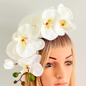 Orchid Fascinator, Flower Crown, Silk Floral Headpiece, Weddings Hat, Melbourne Cup, Handmade Millinery