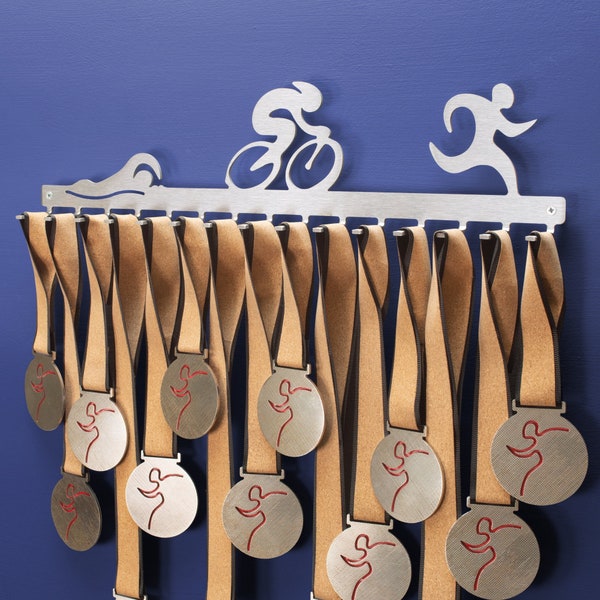 Triathlon hook medal display, Triathlon Medal Hanger, Medal Display, Medallero, Ironman Medal holder, Medal Rack, Ironman triathlete gift