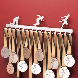 COLGADOR DE MEDALLAS PERSONNALIZADO , porte medaille running