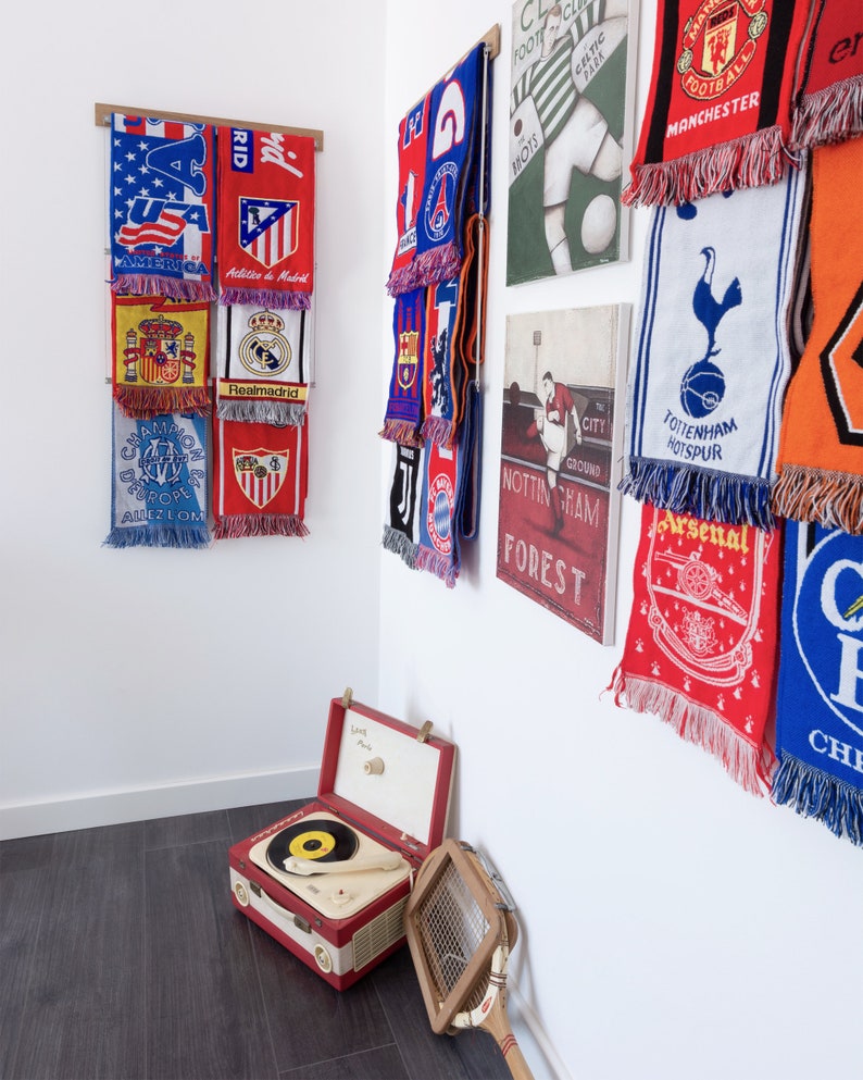 Sport Scarfs Display Rack Football Soccer Scarves Display Etsy