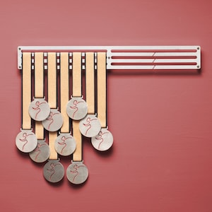 Medal Hanger Holder Display Rack - Medal display (450mm), Medal holder, Medal hanger, Sport gift, For more than 48 Medals, Stainless Steel