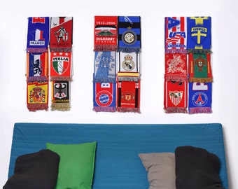 Sport scarfs display rack- Football Soccer scarves display Holder-Support d'écharpe - Estante de bufanda de fútbol- Porta sciarpa da calcio