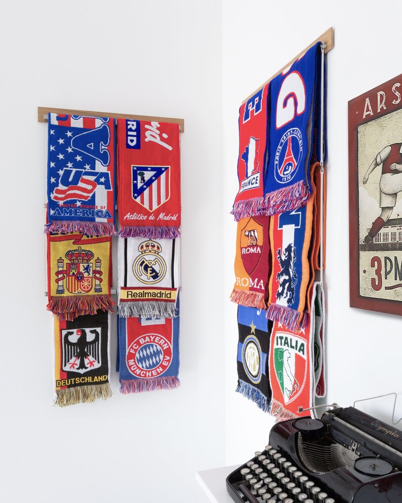 Sport Scarfs Display Rack Football Soccer Scarves Display Etsy