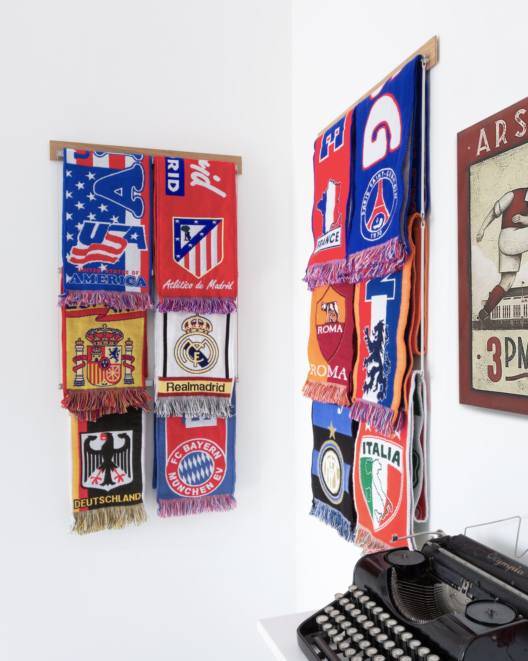 Sport Scarfs Display Rack Football Soccer Scarves Display Etsy