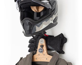 Helmet Rack Holder - Motorcycle Gear Rack Hanger - All-in-one solution for your gear! | Helmet, jacket, gloves and keys!