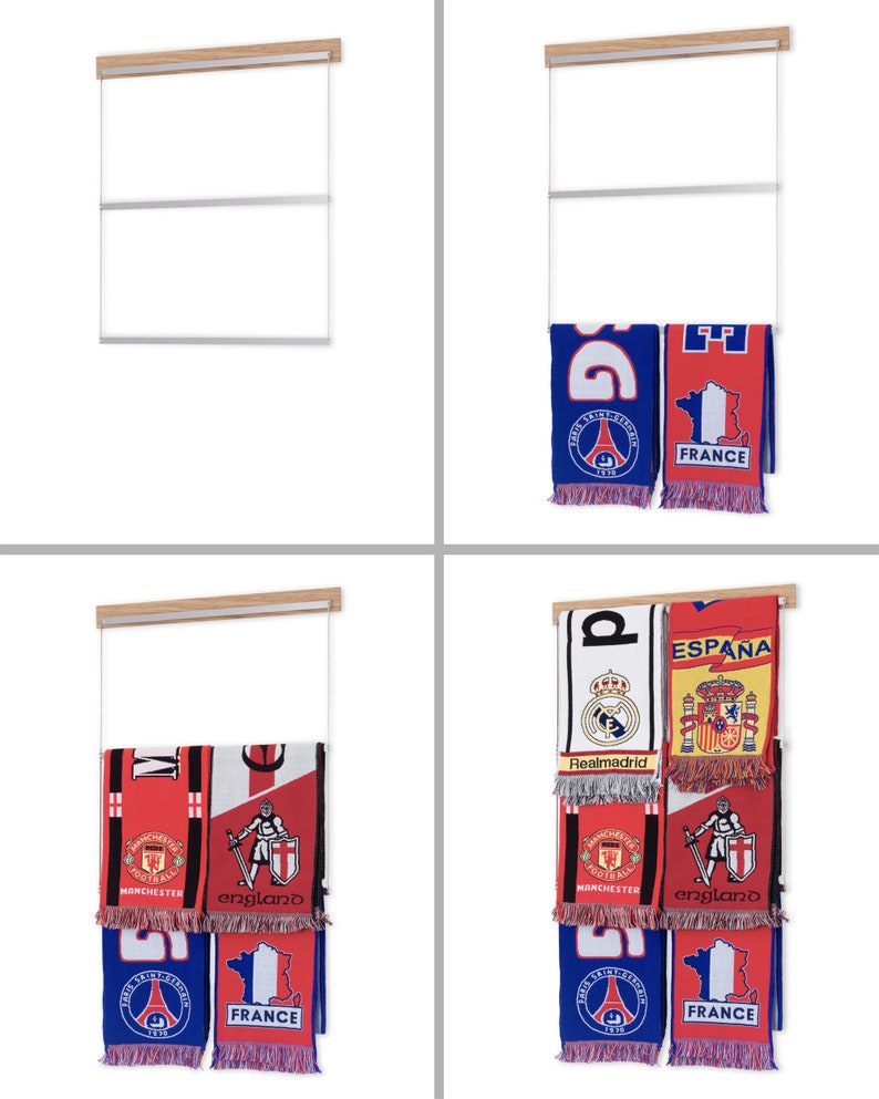 Sport Scarfs Display Rack Football Soccer Scarves Display Holder