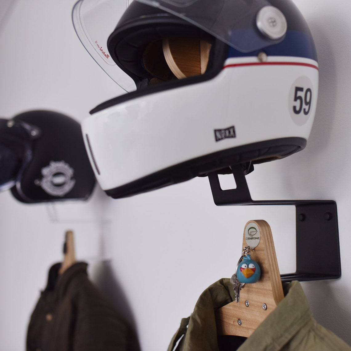 Helmet Rack Holder - Motorcycle Gear Rack Hanger - All-in-one Solution ...