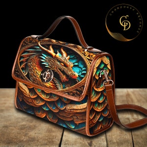 Medieval Dragon- “Dragon’s Shield”- Waterproof Canvas Bag by Champagne Dreamzz