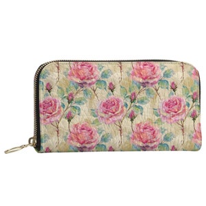 Cartera de piel con cremallera Wild Irish Rose de Champagne Dreamzz