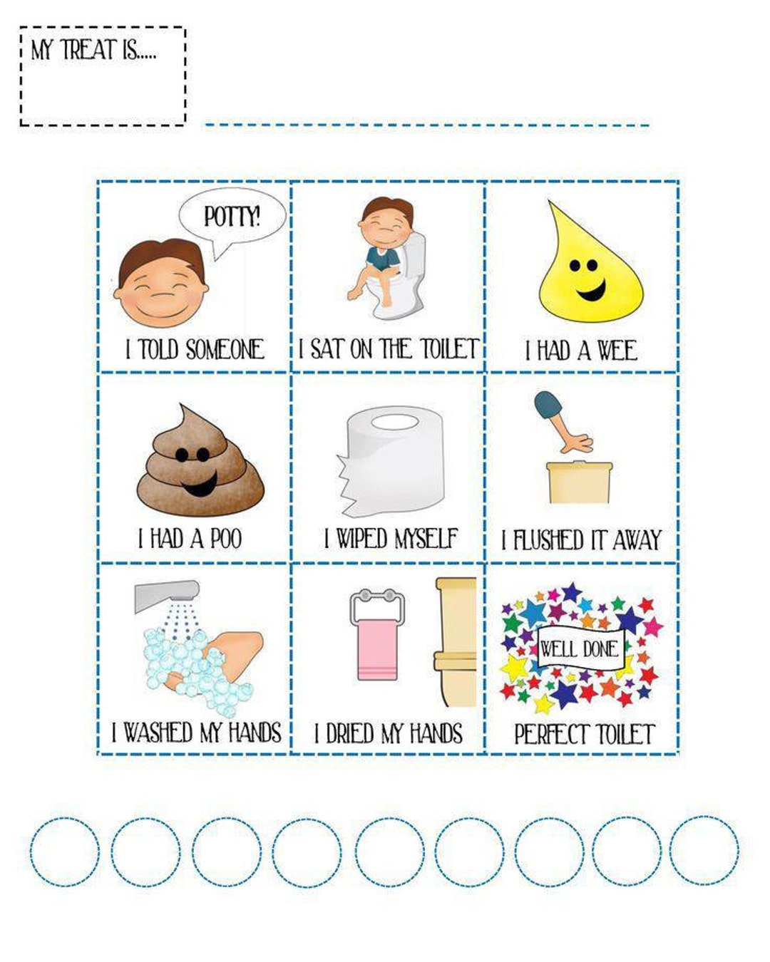Printable Toilet Routine Chart Reward Chart Potty Etsy Australia