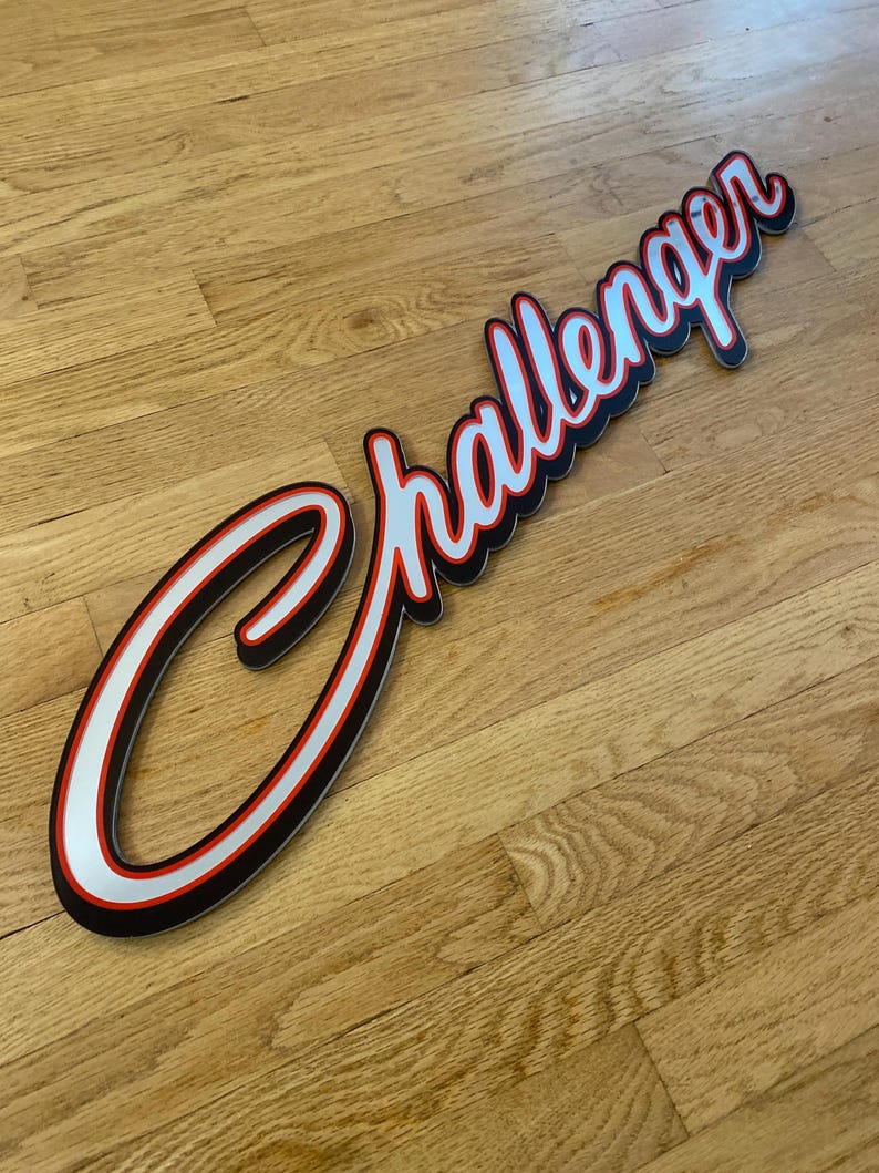 Dodge Challenger Sign – 30×5 Mirrored Acrylic | Officially Licensed ...