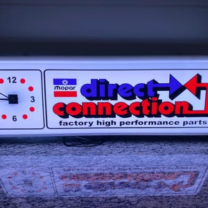 Mopar Direct Connection Clock 37 Inch Backlit LED Lighted Sign - 4MPDC01