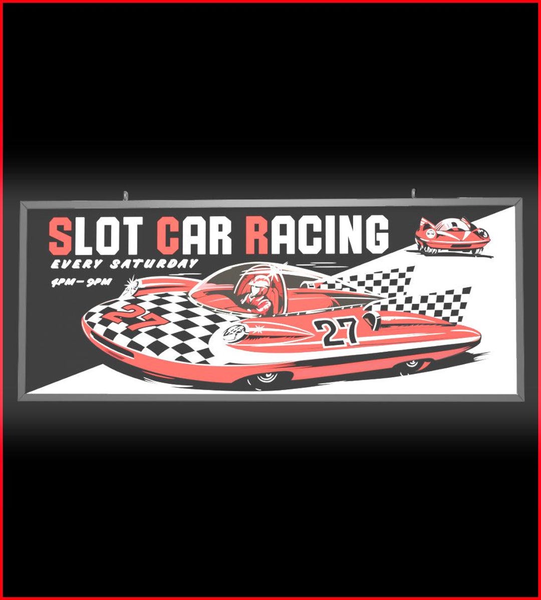 30 Inch Backlit LED Lighted Sign Car Racing - 2slotc - Etsy