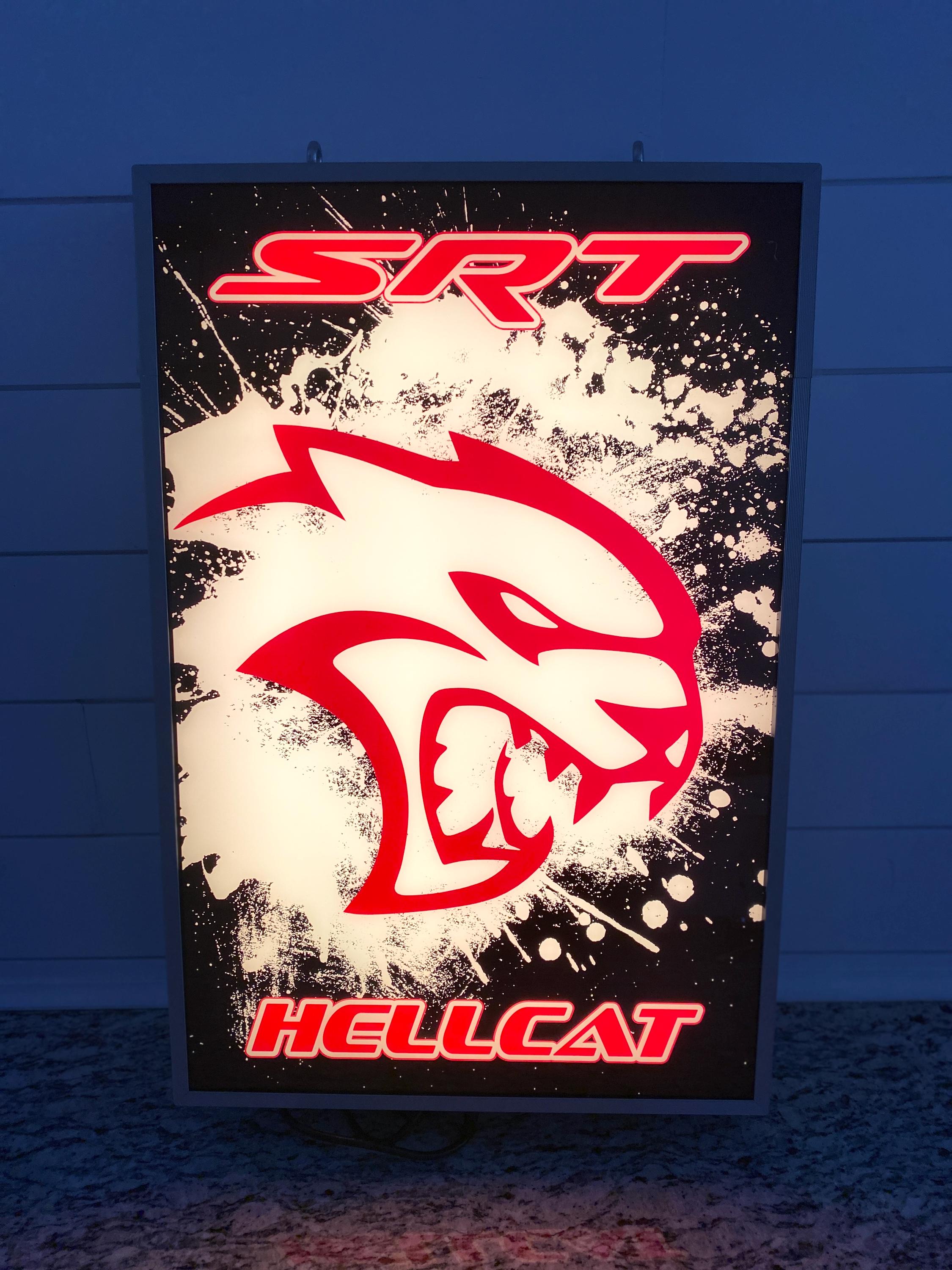 Dodge Hellcat Backlit Sign, Dodge Charger, Dodge Challenger Men's