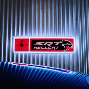 Dodge Hellcat backlit electric clock sign Officially Licensed Product Dodge Neon Style Sign Hellcat Charger Sign Hellcat Challenger Sign