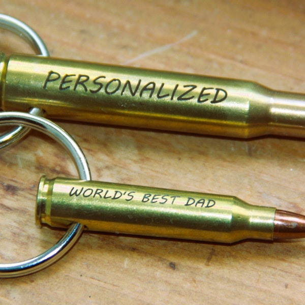 Engraved Rifle Bullet Keychain | Engraved Bullet Keychain | Ammo Keychain | Gifts for Him | Groomsman Gift | 223 | 7mm | 30 cal | Dads Gift