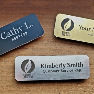 Customized magnetic name tags | Personalized name tags | Silver and Gold Name tags | Office Name tags | Employee | Business Products | Tags